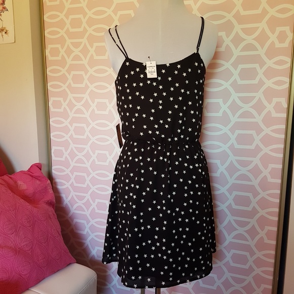 Express Black White Star Skater Dress - Picture 5 of 6